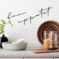 Bon Appetit Metal Wire Words 75cm Black