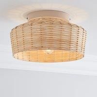 Ohio Rattan Flush Ceiling Light