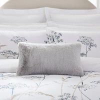 Dorma Purity Faux Fur Grey Boudoir Cushion Grey