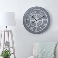 Wooden 60cm Wall Clock Grey Gey