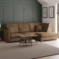 Carson Chunky Chenille Right Hand Corner Sofa Brown