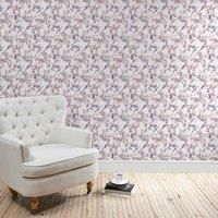 Honesty Mauve Floral Wallpaper Purple