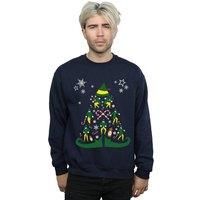 Elf Men/'s Christmas Tree Sweatshirt XX-Large Navy Blue
