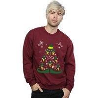 Elf Men/'s Christmas Tree Sweatshirt XX-Large Burgundy
