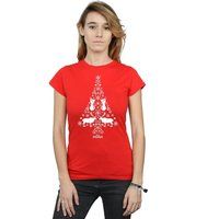 Disney Women's Frozen Christmas Tree Cotton T-Shirt in Red | Size: Medium