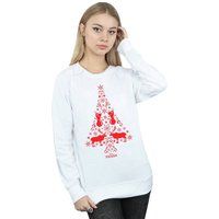 Disney Women's Frozen Christmas Tree Sweatshirt in White | Size: Small