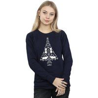 Disney Women's Frozen Christmas Tree Sweatshirt in Navy | Size: Medium