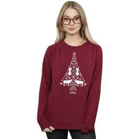 Disney Women's Frozen Christmas Tree Sweatshirt in Burgundy | Size: Small