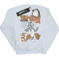 Absolute Cult Tom And Jerry Men/'s Spinning Basketball Sweatshirt White Medium