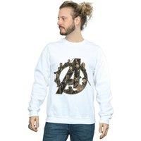 Marvel Men/'s Avengers Infinity War Marvel Logo Sweatshirt White Large