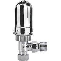 Flomasta TRCD34C-A Chrome  Angled TRV Radiator Valves 15mm X ½" - New