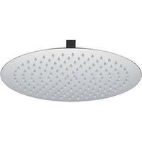 Swirl Density Adjustable 1 Spray Pattern Round Shower Head 230mm White/Chrome