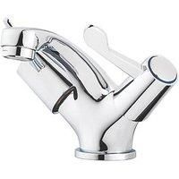 Swirl Commercial Basin Mono Mixer Tap with Clicker Waste Chrome (383PG)