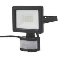 LAP Weyburn Outdoor LED Floodlight With PIR Sensor Black 10W 1000lm (433PG)