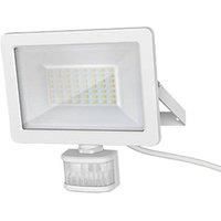 LAP Weyburn Outdoor LED Floodlight With PIR Sensor White 30W 3000lm (523PG)