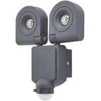 LAP Dryden-2 Outdoor LED Floodlight With PIR Sensor Charcoal 20W 1900lm (779PP)