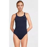 Nike Swim Womens Nike Poly Solid Fast Back One Piece - Midnight Navy