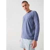 NIKE Long Sleeve Hydrogua Long Sleeve T-Shirt, Man, mens, Long-sleeved t-shirt, NESSA590, Midnight Navy Blue, L