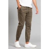 Mens Cuffed Chino Trousers Tokyo Laundry Stretch Cotton Work Pants Elastic Waist