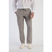 Tokyo Laundry Men/'s Renn Cotton Linen Comfort Fit Elasticated Waist Trousers Gray