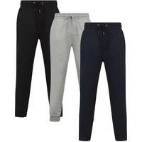 Tokyo Laundry Mens Joggers 3-Pack Jogging Bottoms Sweatpants Plain Elastic Waist