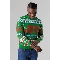 Men's Christmas Jumper Funny Novelty Santa Xmas Knitted Sweater Sweatshirt Top