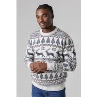 Christmas Jumper Men's Nordic Fair Isle Style Novelty Knitted Xmas Sweater Top