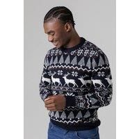 Christmas Jumper Men's Nordic Fair Isle Style Novelty Knitted Xmas Sweater Top