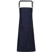 Premier Unisex Adults District Waxed Look Denim Bib Apron / N/A N/A RW6232