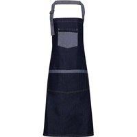 Premier Unisex Domain Contrast Denim Bib Apron / N/A N/A RW6167