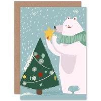 Polar Bear Christmas Tree Christmas Greetings Card