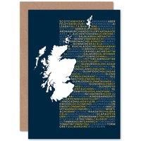Scotch Whisky Distilleries Map Blank Greeting Card With Envelope