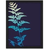 Wee Blue Coo Bright Fern Illustration Large Framed Art Print Wall Poster 18x24 inch