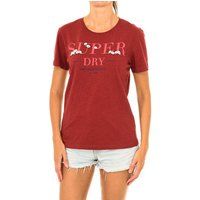 Superdry Serif Floral Emb Entry Short Sleeve T-Shirt UK 10 Reg Rosewood Slub