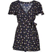 Superdry  VINTAGE MINI WRAP DRESS  women's Long Dress in Marine