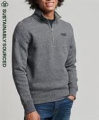 Superdry Mens Organic Cotton Vintage Logo Zip Henley Sweatshirt Size S