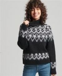 Superdry Womens Vintage Slouchy Fairisle Knit Jumper Size 12