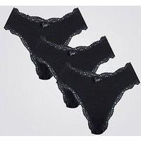 Boux Avenue Tatiana 3 Pack Thongs - Black