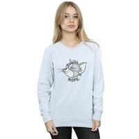 Absolute Cult Tom And Jerry Women/'s Nope Face Sweatshirt Heather Grey Large