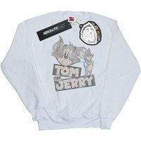 Absolute Cult Tom and Jerry Women/'s Cartoon Wink Sweatshirt White Large