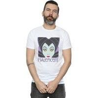 Disney Men/'s Maleficent Cropped Head T-Shirt White X-Large