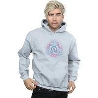 Harry Potter Men's Neon Deathly Hallows Hoodie in Grey | Size: 3XL