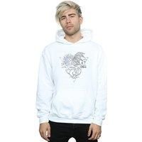 Harry Potter Men's Thestral Line Art Hoodie in White | Size: 3XL