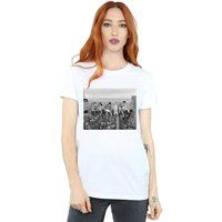 Friends Construction Photo Cotton Boyfriend T-Shirt In White