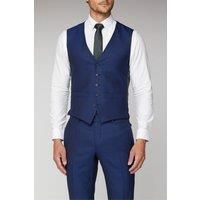 Racing Green Blue Texture Tailored fit Waistcoat