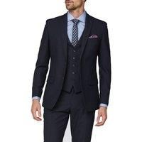 Racing Green Deep Blue Texture Tailored Fit Suit Jacket