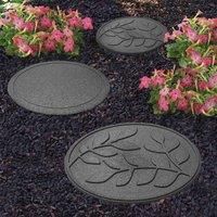 Primeur 45cm Stepping Stone Leaf Design - Grey (x1)