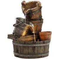 Garden Gear Serenity Cascading Barrel 2 in 1 Water Feature and Planter