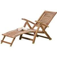 Garden Gear Outdoor Acacia Wood Chair Patio Furniture Seat Recliner Sun Lounger