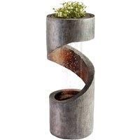 Spiral Square Rainfall Water Feature With Planter!